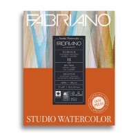 Альбом для акварели FABRIANO Watercolour Studio Hot pressed, 300г/м2, 20.3x25.4см, Сатин, склейка 12 листов