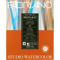 Альбом для акварели FABRIANO Watercolour Studio Hot pressed, 300г/м2, 28x35.6см, Сатин, склейка 12 листов
