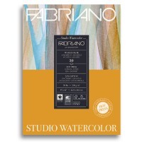 Альбом для акварели FABRIANO Watercolour Studio Hot pressed, 200г/м2, 22.9x30.5см, Сатин, склейка 20 листов