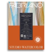 Альбом для акварели FABRIANO Watercolour Studio Hot pressed, 300г/м2, 22.9x30.5см, Сатин, склейка 50 листов