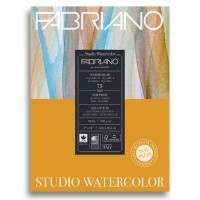 Альбом для акварели FABRIANO Watercolour Studio Hot pressed, 200г/м2, 22.9x30.5см, Сатин, склейка 75 листов