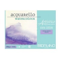 Блок для акварели FABRIANO Artistico Traditional White, 200г/м2, 23x30.5см, Торшон, склейка 25 листов