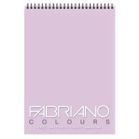 Блокнот на спирали для зарисовок FABRIANO Colours, тонированная бумага 80г/м2, 21x29.7см, Лаванда, 100 листов