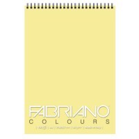 Блокнот на спирали для зарисовок FABRIANO Colours, тонированная бумага 80г/м2, 21x29.7см, Желтый, 100 листов