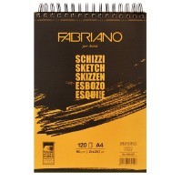 Альбом для зарисовок FABRIANO Schizzi, 90г/м2, 21x29.7см, 120 листов, спираль по короткой стороне