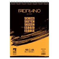 Альбом для зарисовок FABRIANO Schizzi, 90г/м2, 29.7x42см, 100 листов, спираль по короткой стороне