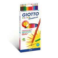 Карандаши цветные трехгран. утолщ. (корпус - пластик) GIOTTO ELIOS GIANT, 12цв.