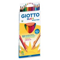 Карандаши цветные трехгранные (корпус - пластик) GIOTTO ELIOS, 12цв.
