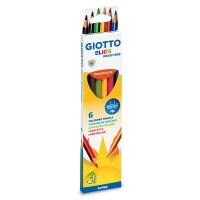 Карандаши цветные трехгранные (корпус - пластик) GIOTTO ELIOS, 6цв.