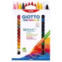 Карандаши-мелки цветные восковые двусторонние GIOTTO CERA BICOLOR, 12цв.