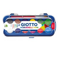 Сухая акварель в таблетках 23мм GIOTTO WATERCOLORS mini, 12цв.