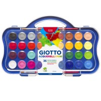 Сухая акварель в таблетках 23мм GIOTTO WATERCOLORS mini, 36цв.