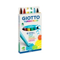 Фломастеры утолщенные GIOTTO TURBO MAXI, 6цв.