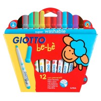 Фломастеры утолщенные GIOTTO be-be Super Fibre, 12цв.