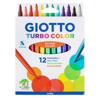 Фломастеры GIOTTO TURBO COLOR, 12цв. (коробка с подвесом)