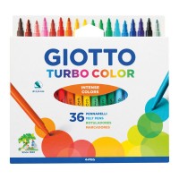 Фломастеры GIOTTO TURBO COLOR, 36цв. (коробка с подвесом)