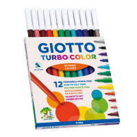 Набор фломастеров цветных Giotto Turbo Color, 2.8 мм, 12 цветов Картонная коробка