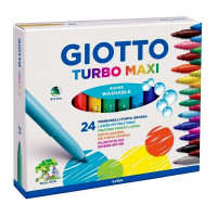 Набор фломастеров цветных Giotto Turbo Maxi, утолщенные, 5 мм, 24 цвета Картонная коробка