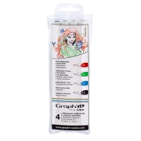 Набор капиллярных ручек FINE LINER Graph\'It 0.5мм, 4цв. (красный, синий, зеленый, черный)
