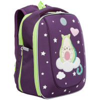 Ранец Grizzly фиолетовый 29x36x18см, 2 отделения, 2 кармана, анатомическая спинка