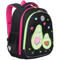 Ранец Grizzly черный 28x36x20см, 2 отделения, 2 кармана, анатомическая спинка