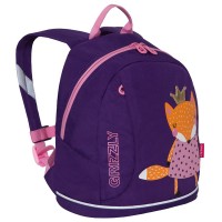 Рюкзак детский Grizzly фиолетовый 25х30х14см, 1 отделение, 1 карман, укрепленная спинка