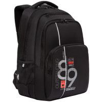 Рюкзак Grizzly черный-красный 32x45x23см, 2 отделения, 3 кармана, анатомическая спинка