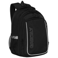 Рюкзак Grizzly черный 27х41х20см, 3 отделения, 2 кармана, анатомическая спинка