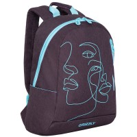 Рюкзак Grizzly фиолетовый 32х45х13см, 1 отделение, 3 кармана, укрепленная спинка