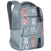 Рюкзак Grizzly серый 28х39х12.5см, 2 отделения, 3 кармана, укрепленная спинка