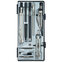 Готовальня Globus `Technica`, 12 предметов, циркуль 155мм, пластиковый футляр