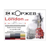 Набор маркеров `London` КОРЖЕВ, 24цв. (органайзер)