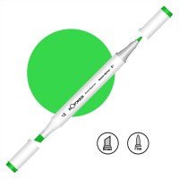 Маркер спиртовой двухсторонний КОРЖЕВ, YG228 Кислотный зеленый