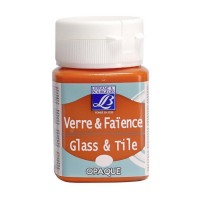 Краска по стеклу и керамике GLASS&TILE (непрозр.) 50мл, 201 оранжевый, Lefranc&Bourgeois