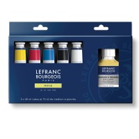 Набор красок масло Lefranc&Bourgeois FINE, 40мл, 5цв.+ медиум 75мл (картон. коробка)