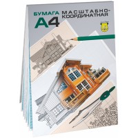 Бумага масштабно-координатная А4 Лилия Холдинг, голубая, 20л., планшет