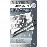 Профессиональные чернографитные карандаши для рисования и черчения LYRA ART DESIGN, 12шт.