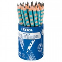 Чернографитный карандаш LYRA GROOVE Graphit голубой корпус 36 шт. в стакане