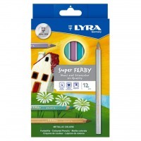 Цветные карандаши с металлическими цветами LYRA Super FERBY Metallic 12 цветов