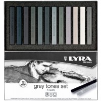 Пастель сухая LYRA POLYCRAYONS 12 цветов серые тона