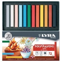 Профессиональные пастельные мелки LYRA POLYCRAYONS SOFT 12 цветов