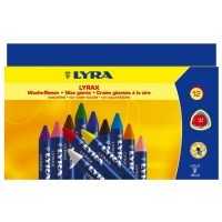 Утолщенные восковые карандаши LYRA LYRAX 12 цветов