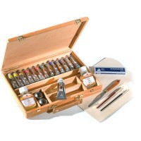 Набор с красками масло в деревянном ящике Maimeri CLASSICO 20мл, 14 цветов