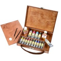 Набор с красками масло Maimeri ARTISTI 20мл в деревянном кейсе, 15 цветов