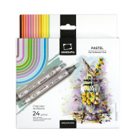 Набор маркеров Graf\'Art Brush МАЛЕВИЧЪ `Пастельные тона`, 24цв.