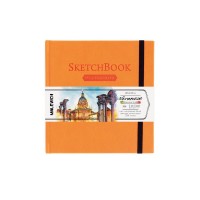 Скетчбук для акварели `Veroneze` МАЛЕВИЧЪ, оранж., 200г/м2 15х15см, 40л.