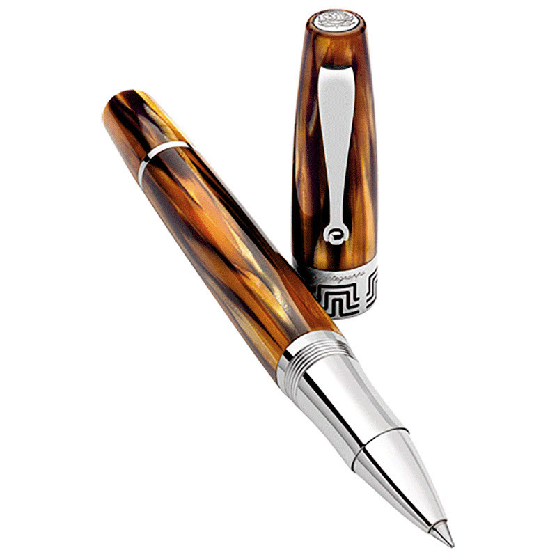 Ручка роллер "Extra" коричневая, целлулоид/серебро, Montegrappa ...