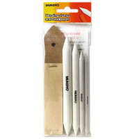 Набор MUNGYO для художественных работ: растушевки 4 шт + наждачная бумага для заточки карандашей