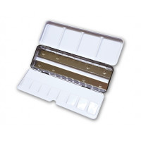 Металлический пенал Mungyo с кольцом для акварельных красок из 24 половинных ячеек или 12 полных ячеек