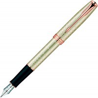 Ручка перьевая Parker Sonnet F535 Silver PGT серебро 925 пробы 16.96г, перо F золото 18K с родиевым покрытием